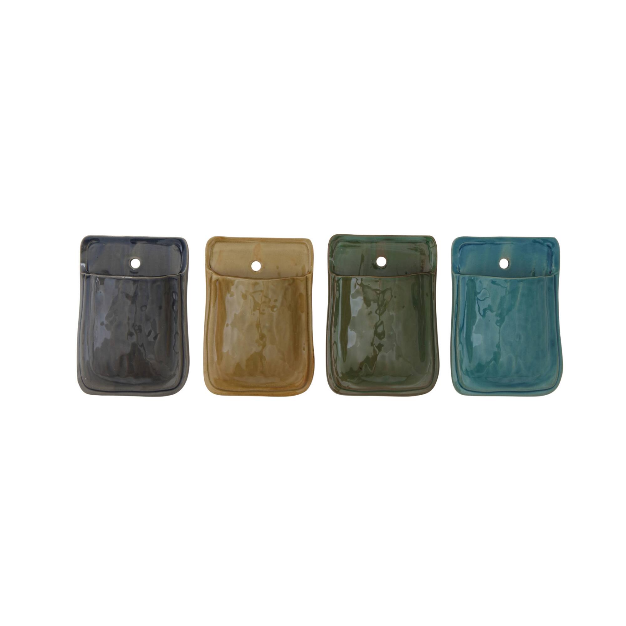 Hello Honey® 8.5" Multicolor Pocket Terracotta Wall Planter Set